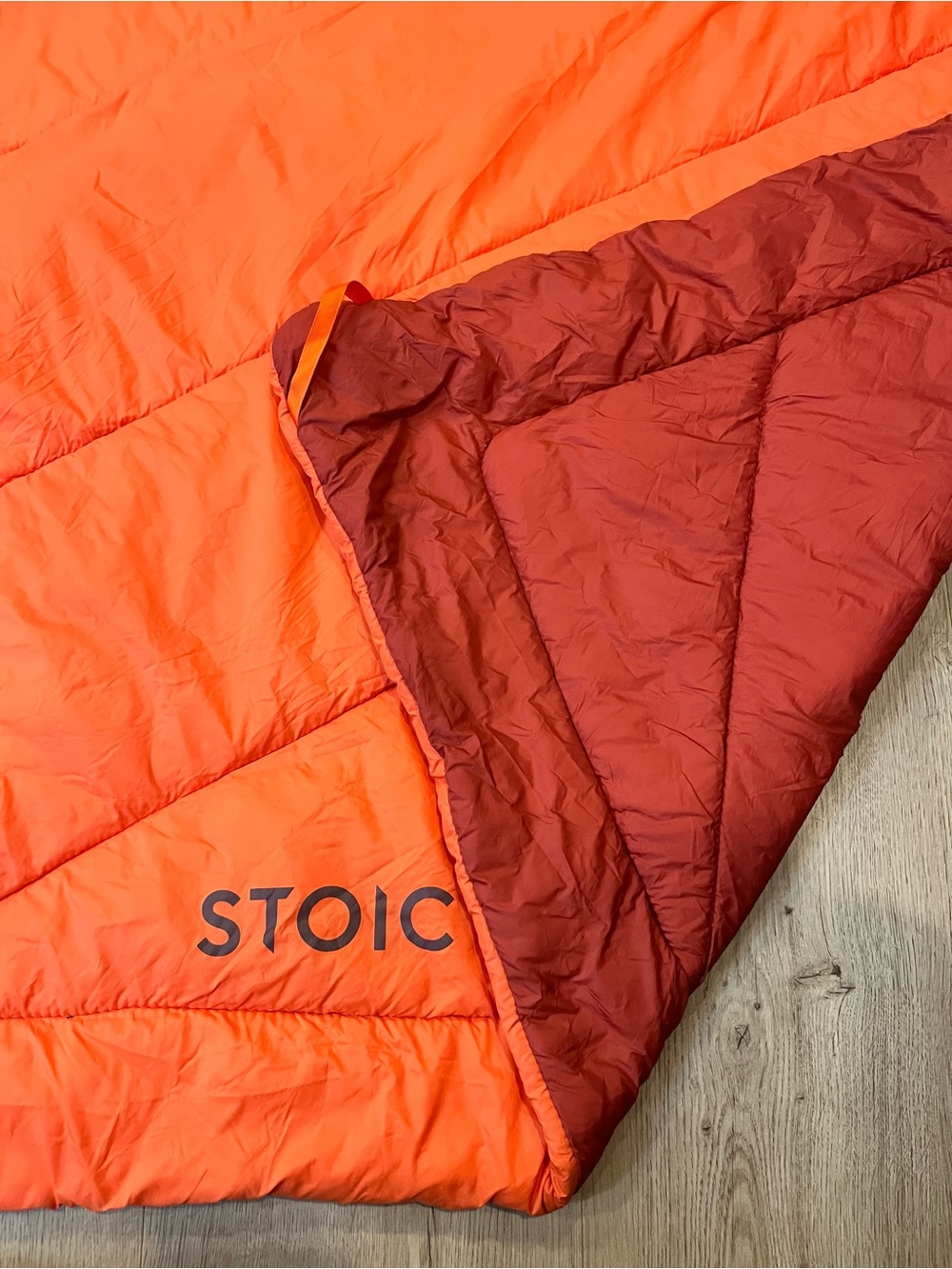 Stoic Backcountry Reversible Orange and Burgundy Throw Blanket